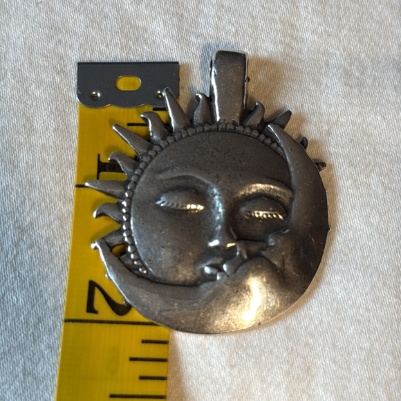 Silver Sun and Moon Pendant - Picture 3 of 3